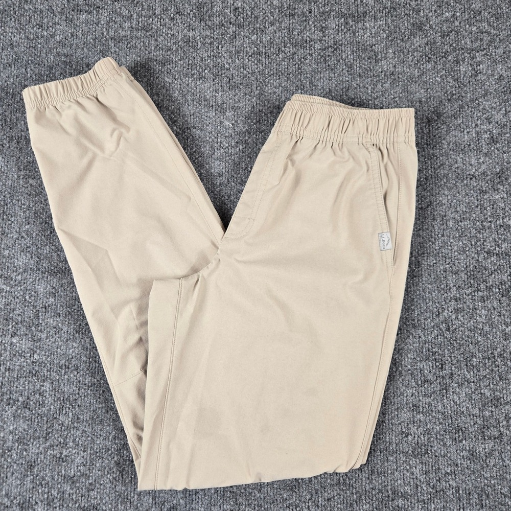 L.L.Bean Jogger Pants Womens 16 Tan Recycled Polyester Hiking Outdoor